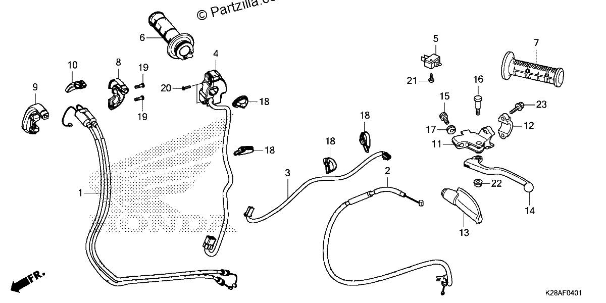 Diagrama de HANDLE LEVER SWITCH CABLE 2