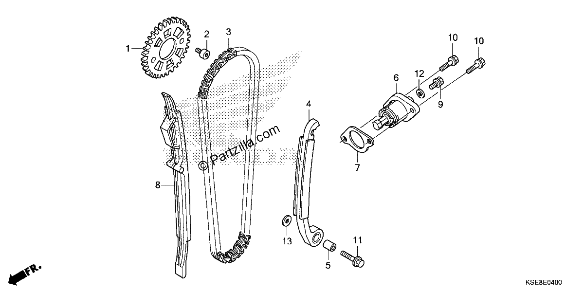 Diagrama de CAM CHAIN TENSIONER