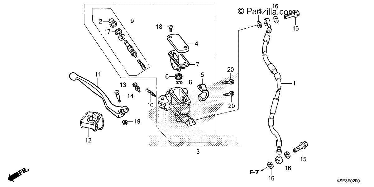 Diagrama de FRONT BRAKE MASTER CYLINDER