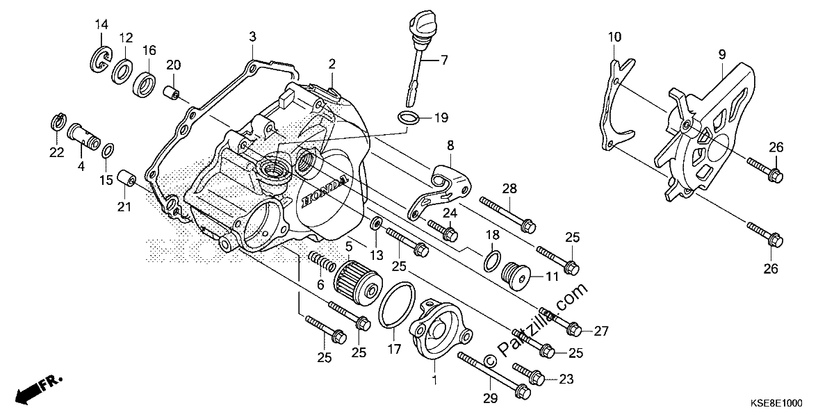Diagrama de LEFT CRANKCASE COVER