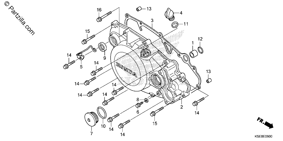 Diagrama de RIGHT CRANKCASE COVER