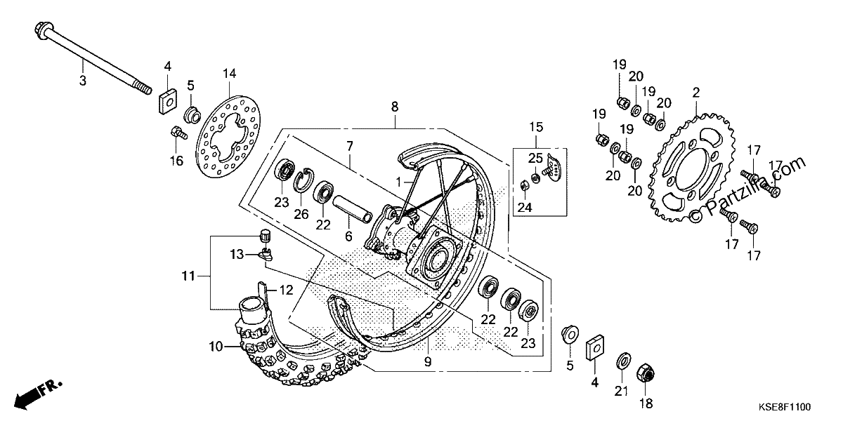 Diagrama de REAR WHEEL
