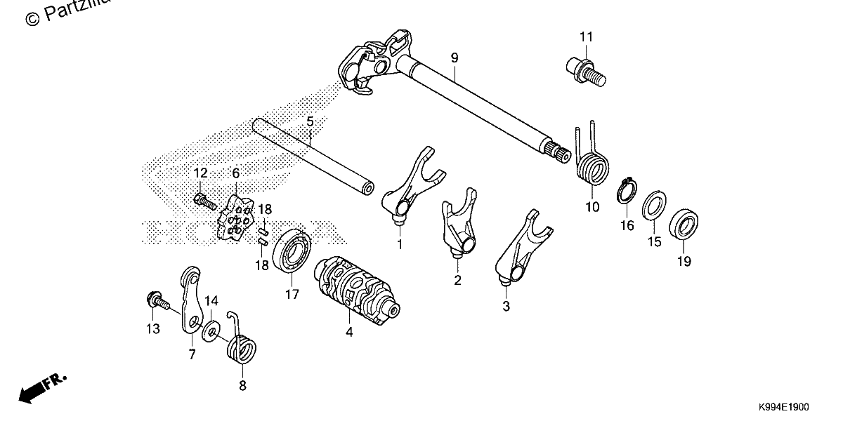 Diagrama de GEARSHIFT DRUM