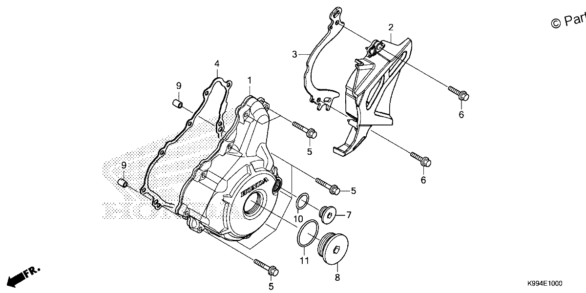 Diagrama de LEFT CRANKCASE COVER