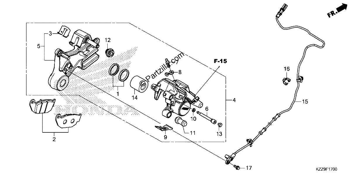 Diagrama de REAR BRAKE CALIPER