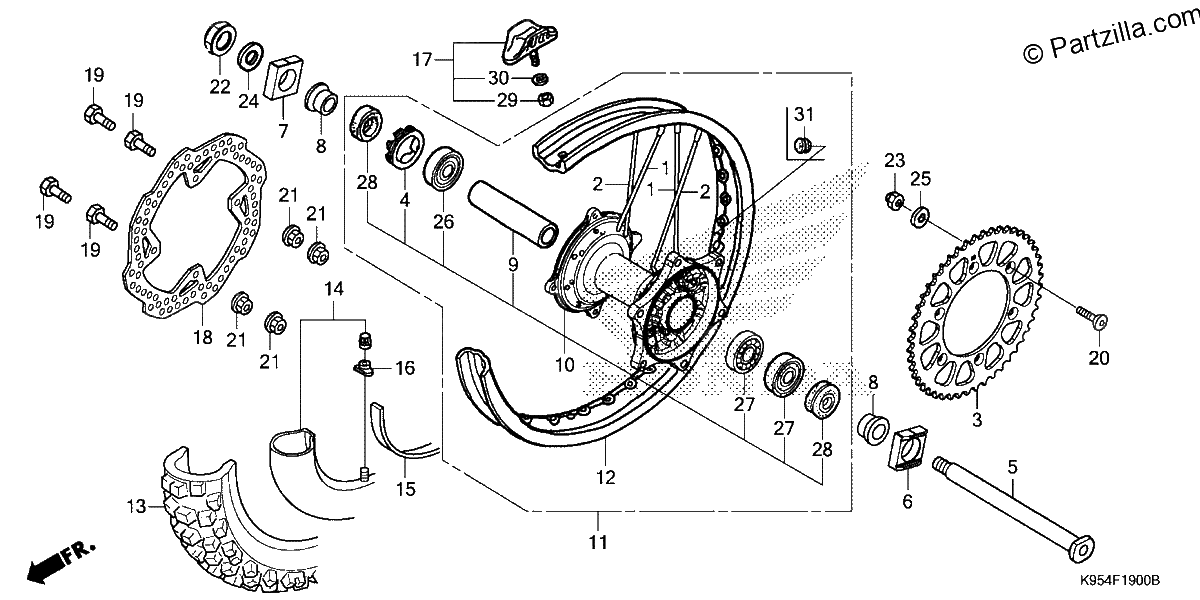 Diagrama de REAR WHEEL