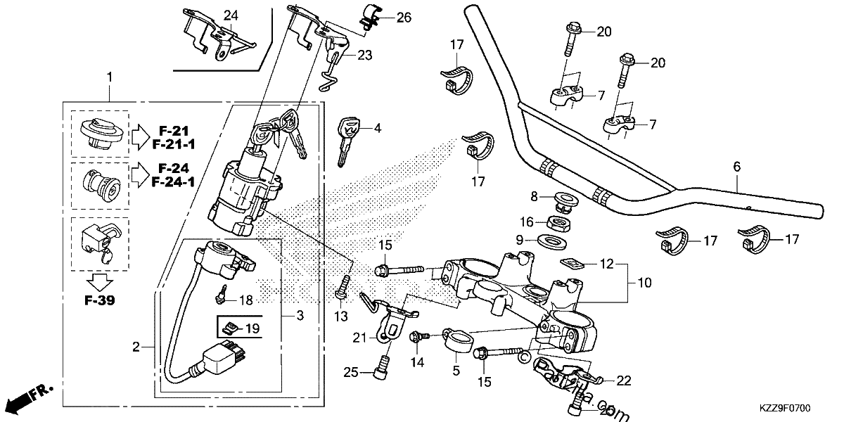 Diagrama de HANDLEBAR TOP BRIDGE