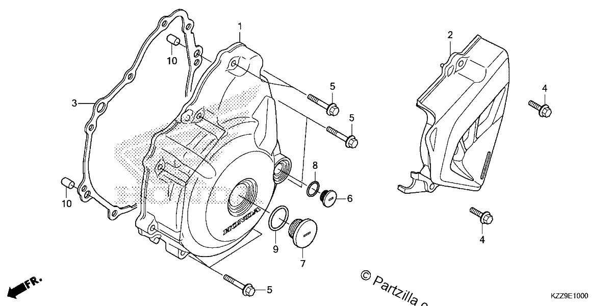Diagrama de LEFT CRANKCASE COVER