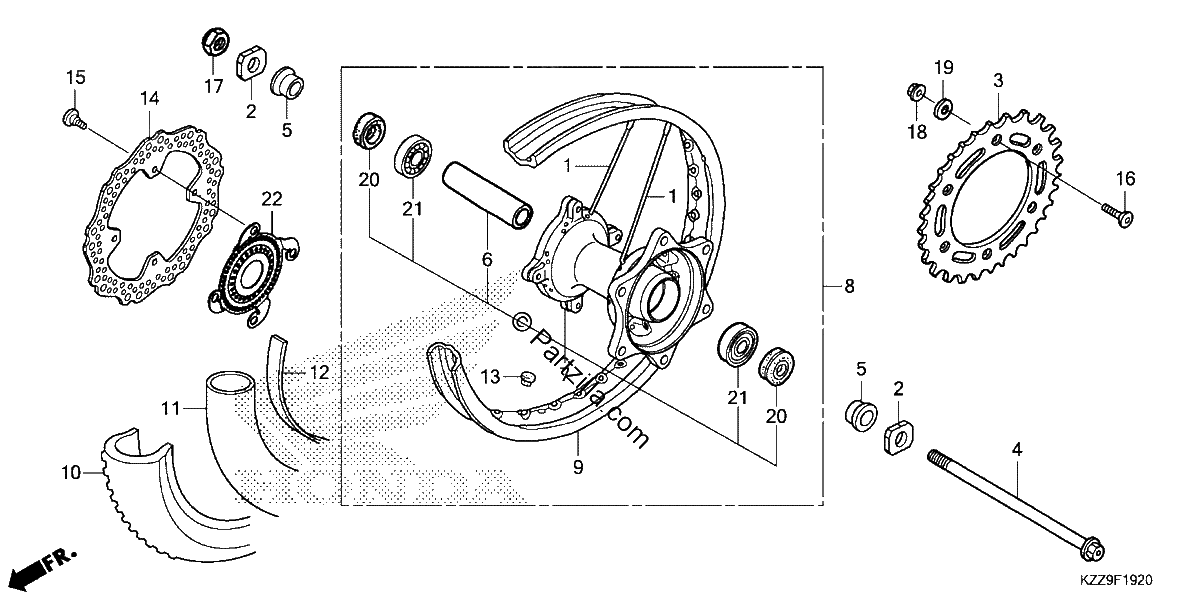 Diagrama de REAR WHEEL