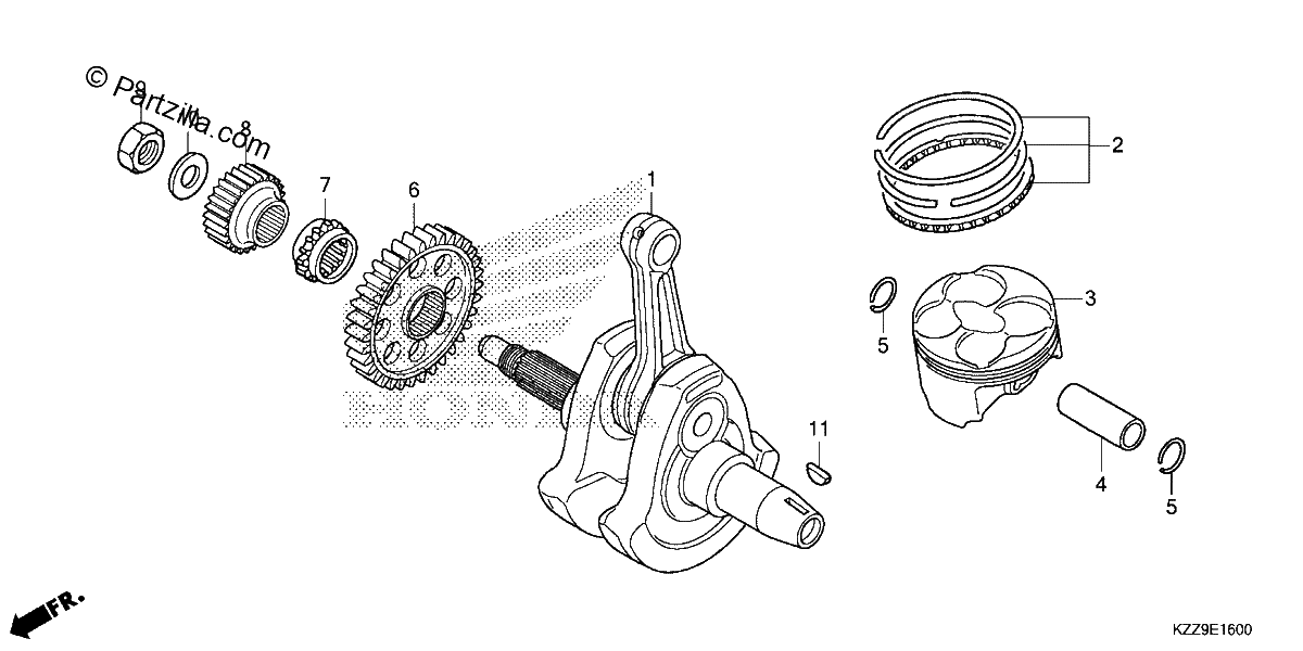 Diagrama de CRANKSHAFT PISTON