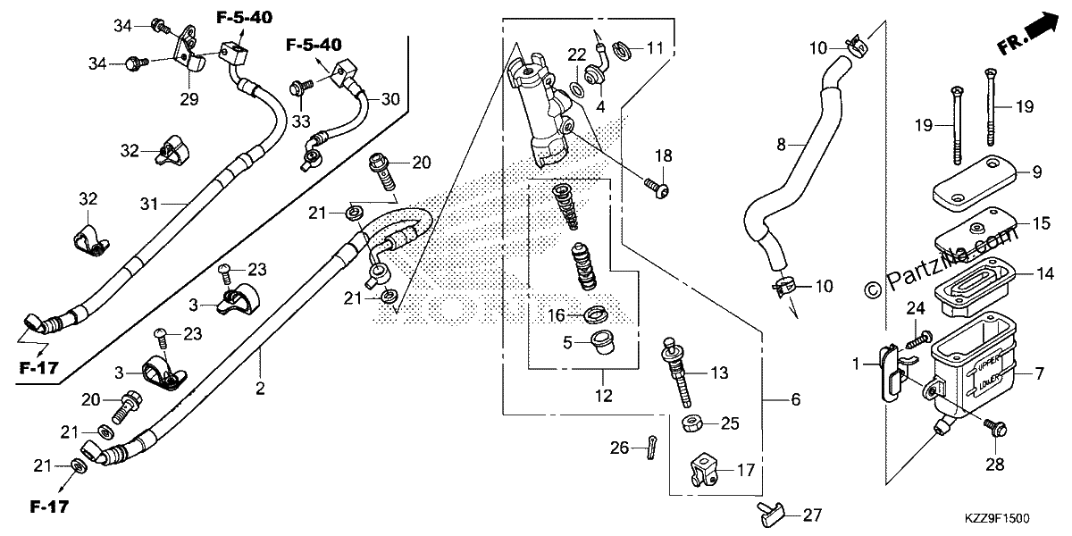 Diagrama de REAR BRAKE MASTER CYLINDER