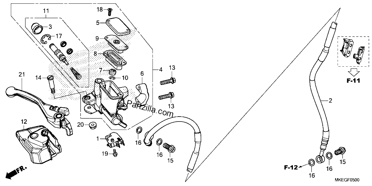 Diagrama de FRONT BRAKE MASTER CYLINDER
