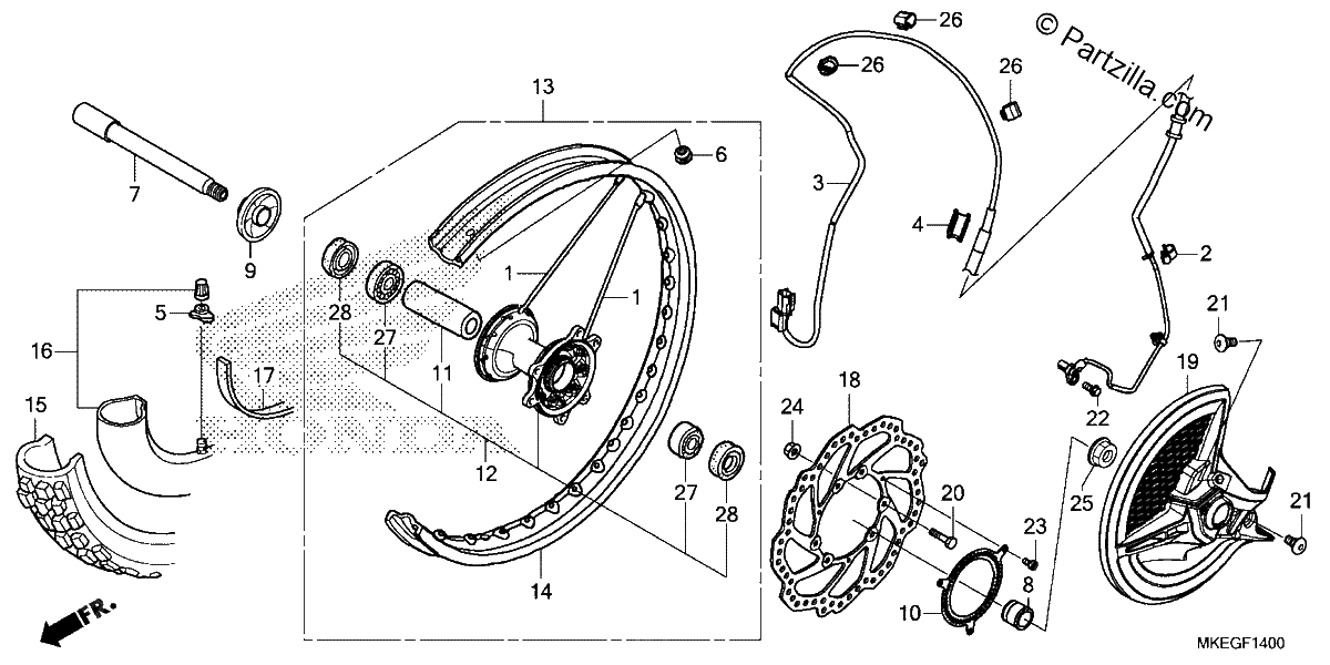 Diagrama de FRONT WHEEL
