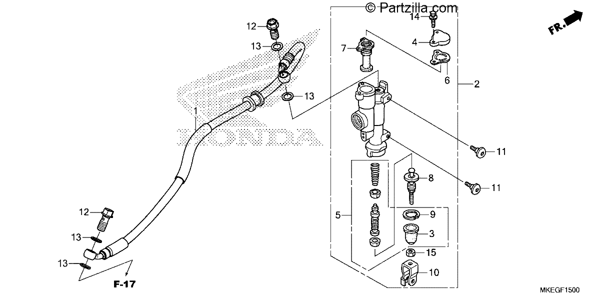 Diagrama de REAR BRAKE MASTER CYLINDER