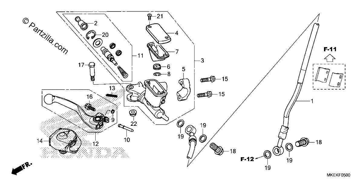 Diagrama de FRONT BRAKE MASTER CYLINDER