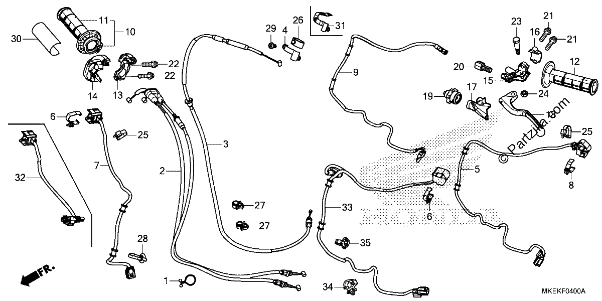 Diagrama de HANDLE LEVER SWITCH CABLE