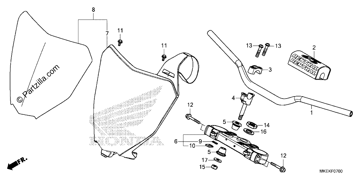 Diagrama de HANDLEBAR TOP BRIDGE