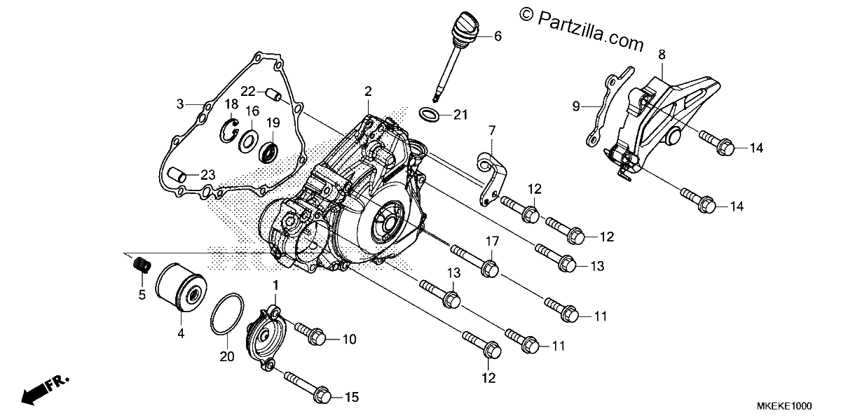 Diagrama de LEFT CRANKCASE COVER