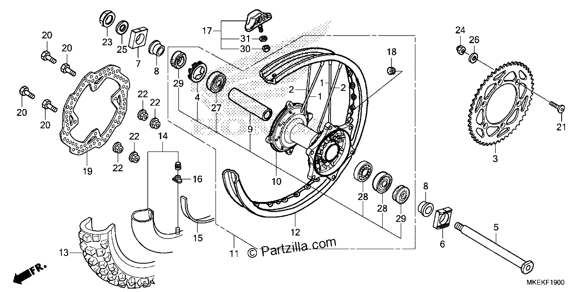 Diagrama de REAR WHEEL