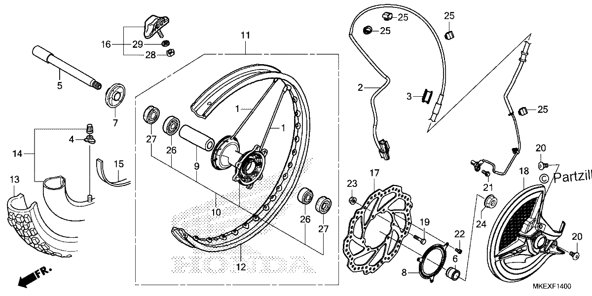 Diagrama de FRONT WHEEL