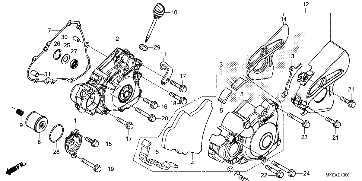 Diagrama de LEFT CRANKCASE COVER