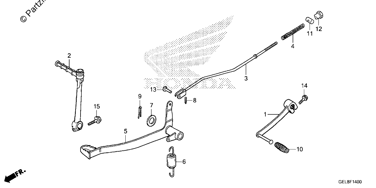Diagrama de BRAKE PEDAL KICK STARTER ARM