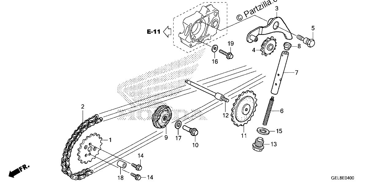 Diagrama de CAM CHAIN TENSIONER
