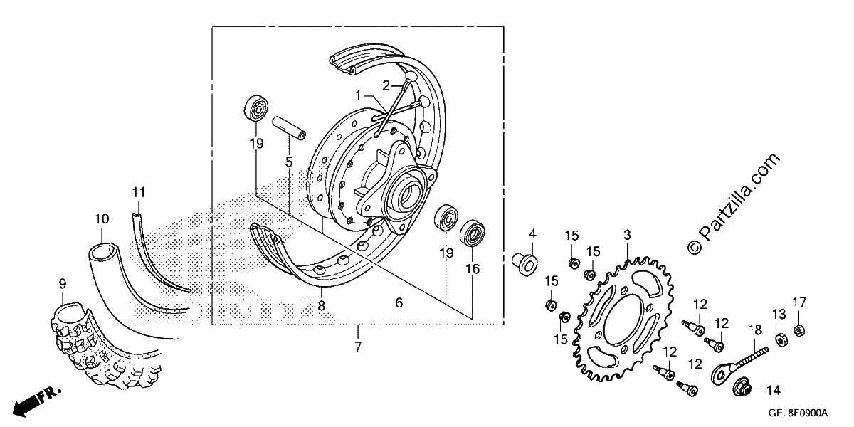 Diagrama de REAR WHEEL