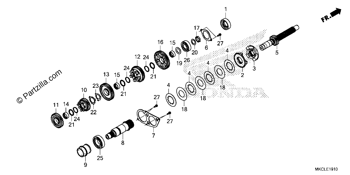 Diagrama de TRANSMISSION MAINSHAFT