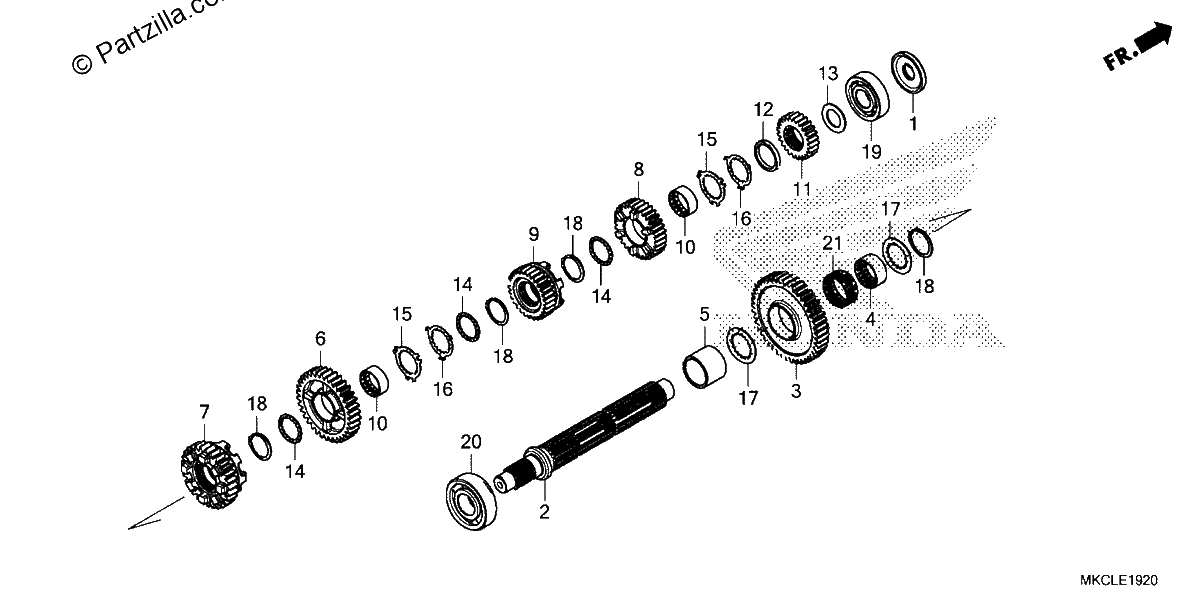 Diagrama de TRANSMISSION COUNTERSHAFT