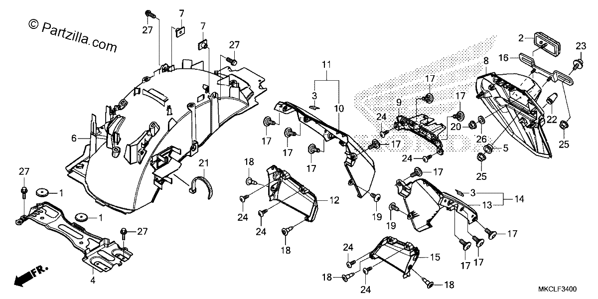 Diagrama de REAR FENDER
