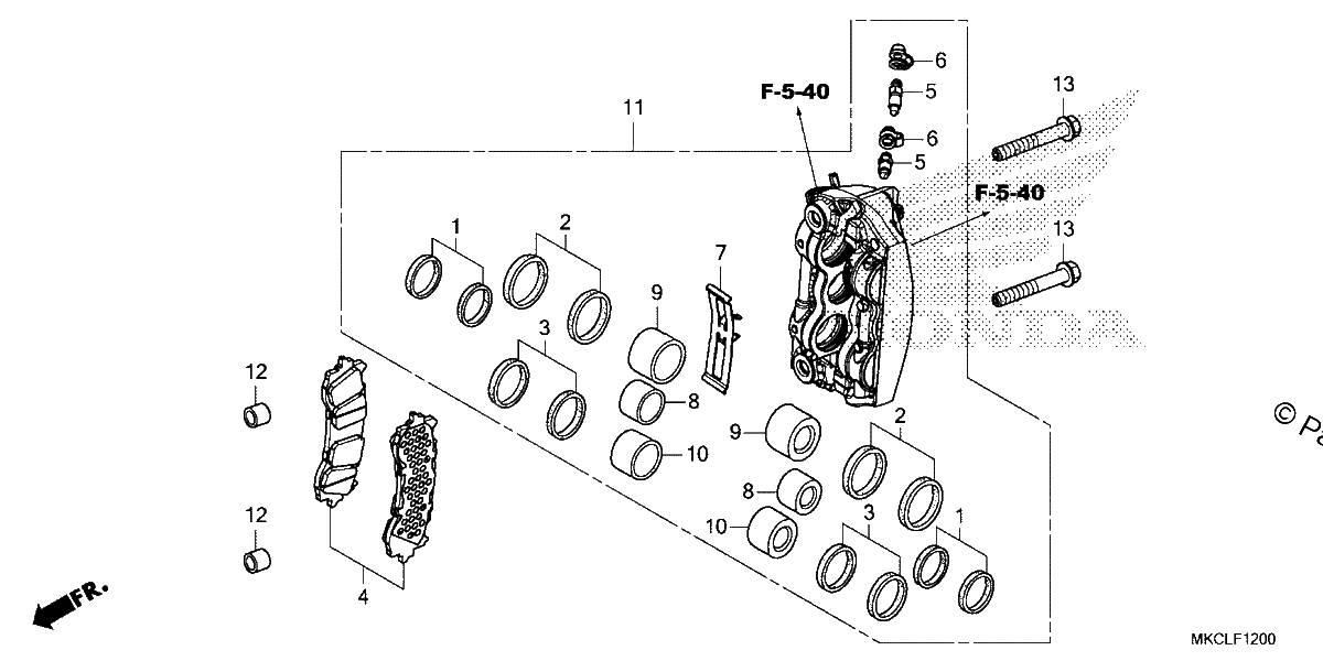 Diagrama de RIGHT FRONT BRAKE CALIPER