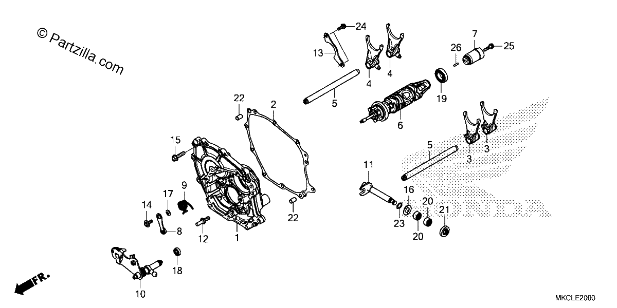 Diagrama de SHIFT DRUM SHIFT FORK