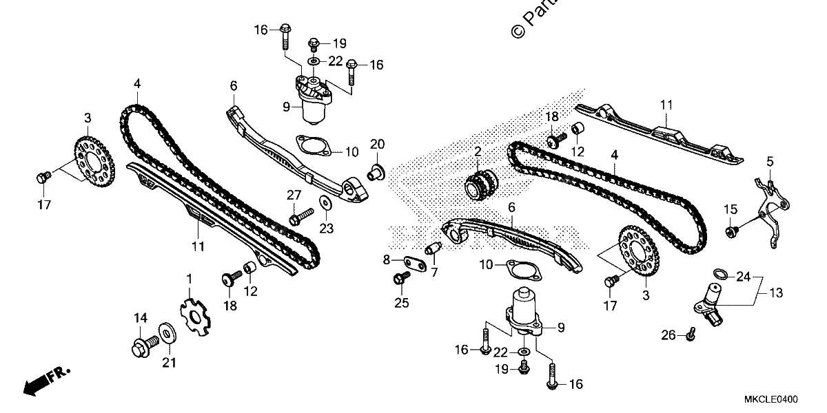Diagrama de CAM CHAIN TENSIONER