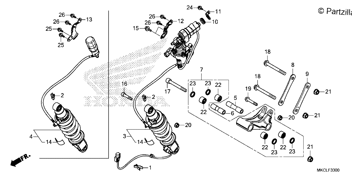 Diagrama de REAR SHOCK ABSORBER