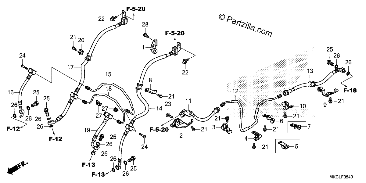 Diagrama de BRAKE HOSE BRAKE PIPE