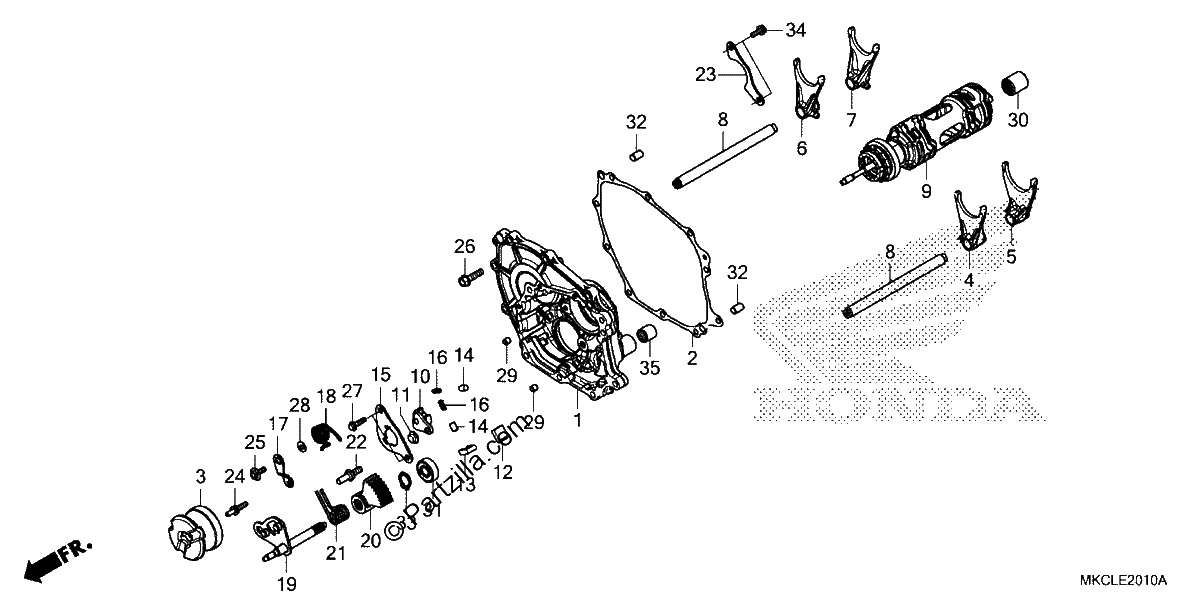 Diagrama de SHIFT DRUM SHIFT FORK DCT