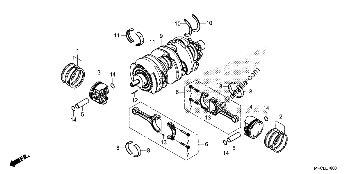 Diagrama de CRANKSHAFT PISTON