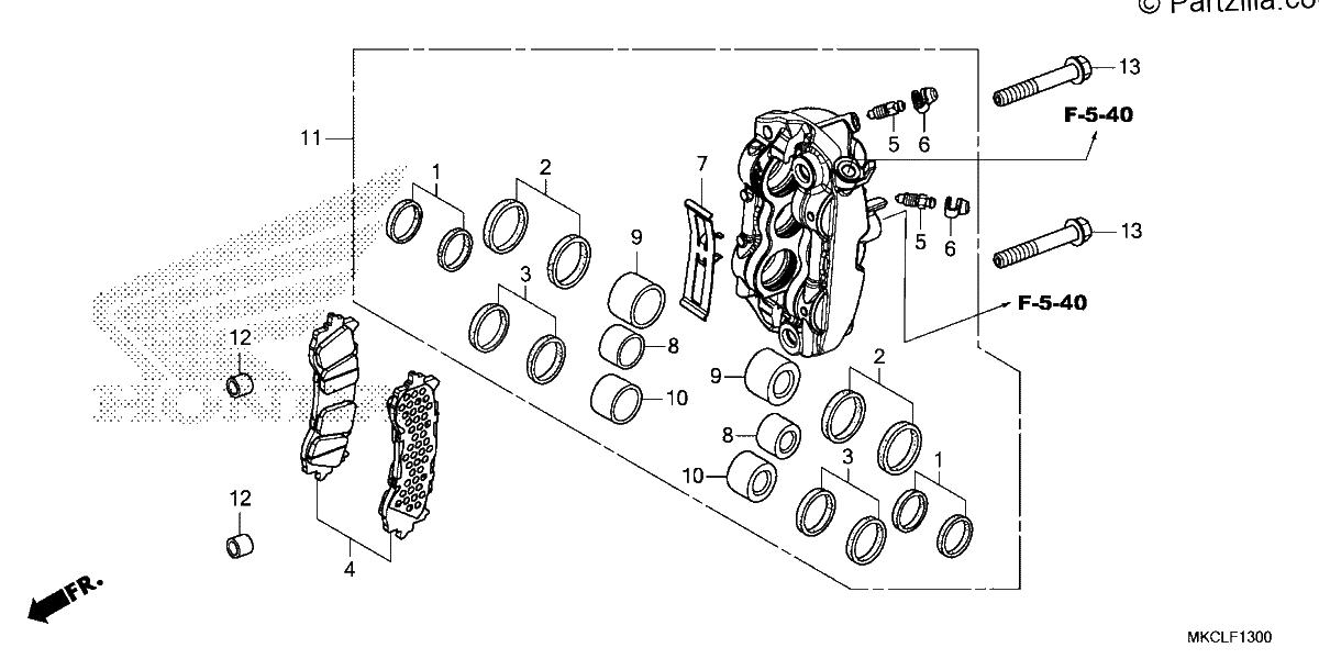 Diagrama de LEFT FRONT BRAKE CALIPER