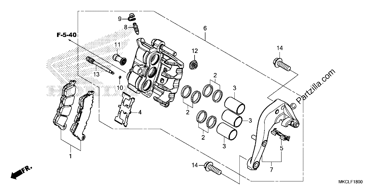 Diagrama de REAR BRAKE CALIPER