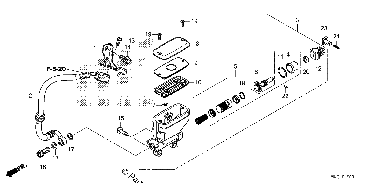 Diagrama de REAR BRAKE MASTER CYLINDER