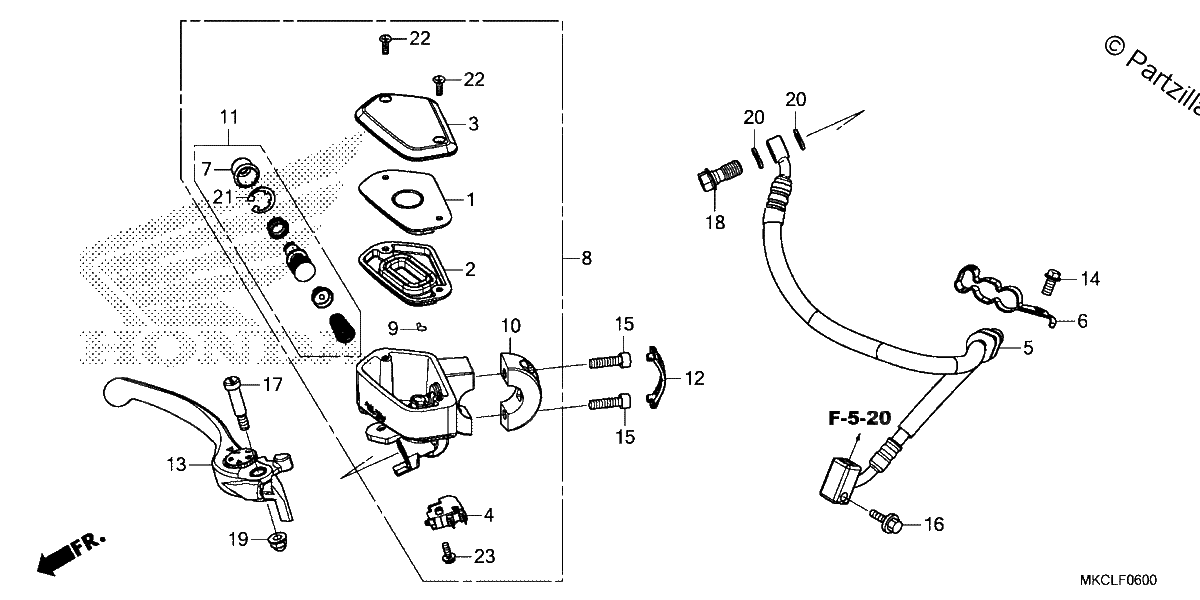 Diagrama de FRONT BRAKE MASTER CYLINDER