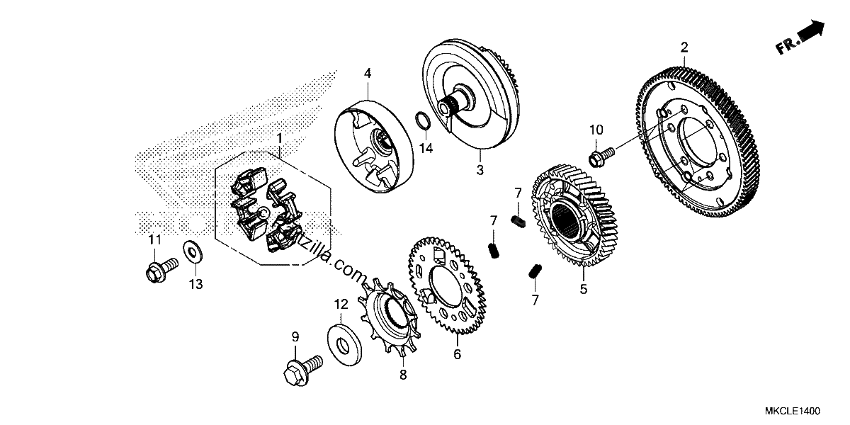 Diagrama de PRIMARY DRIVE GEAR