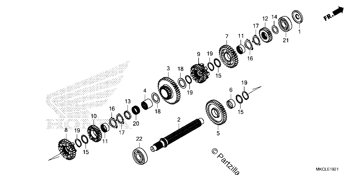 Diagrama de TRANSMISSION COUNTERSHAFT DCT