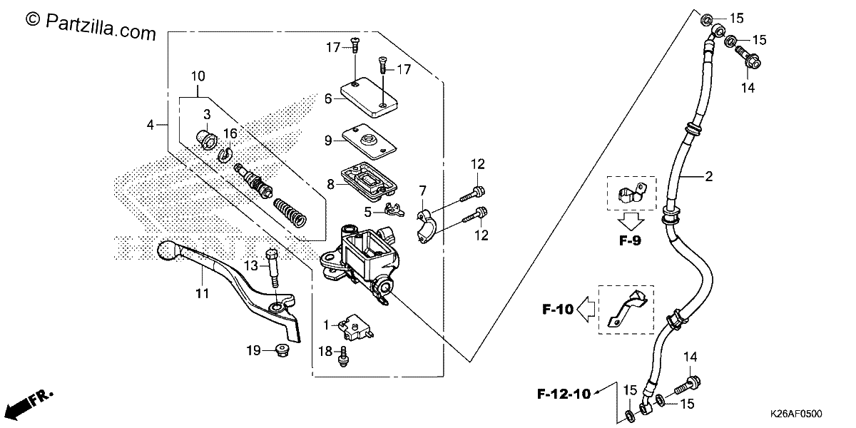 Diagrama de FRONT BRAKE MASTER CYLINDER