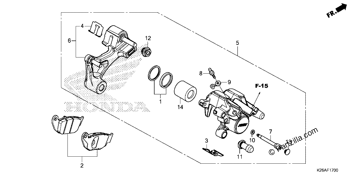 Diagrama de REAR BRAKE CALIPER