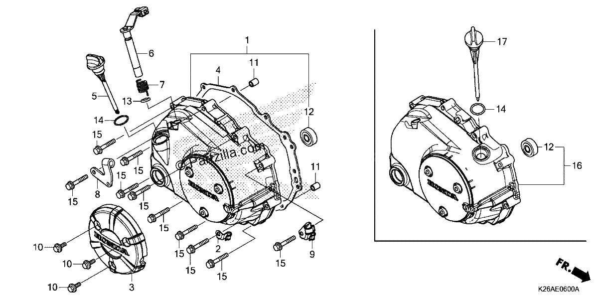 Diagrama de RIGHT CRANKCASE COVER