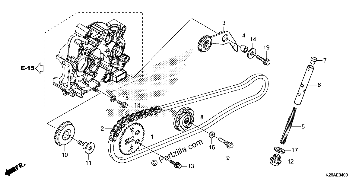 Diagrama de CAM CHAIN TENSIONER