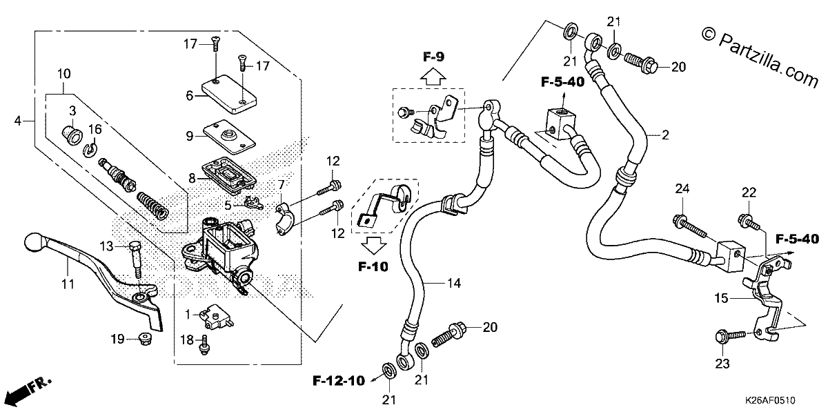 Diagrama de FRONT BRAKE MASTER CYLINDER ABS