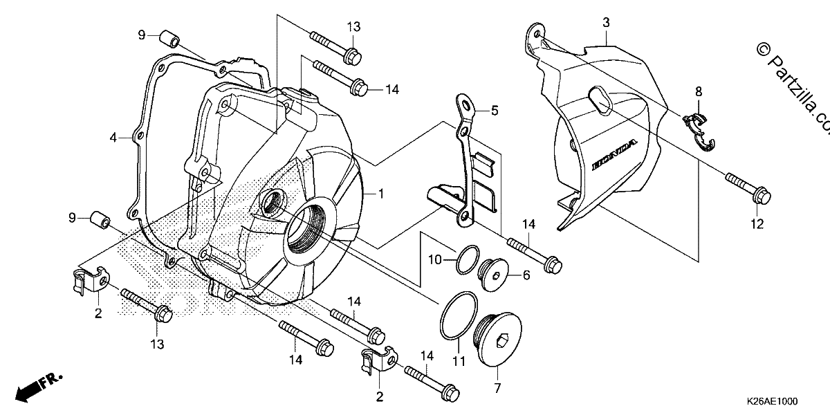 Diagrama de LEFT CRANKCASE COVER